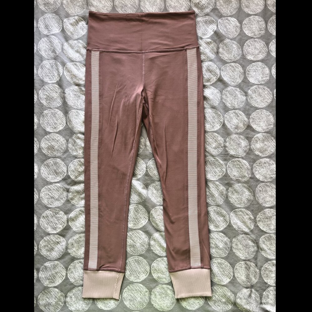 Athleta Elation Rib Trim 7/8 Tight Leggings Yoga Pants Palermo Pink Sz S